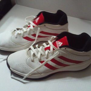 Adidas Size 11 White And Red Low Top Sneakers